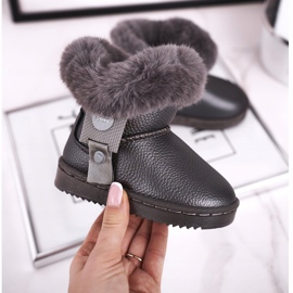 Apawwa Botas de nieve cálidas para niños con piel Marella gris 5