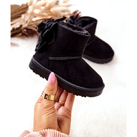 Botas de nieve cálidas para niños con lazo Black Snowis negro 1 Botas de nieve cálidas para niños con lazo Black Snowis negro 1