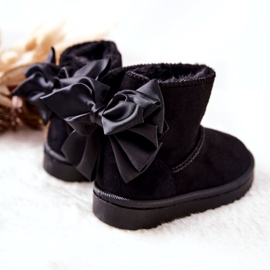 Botas de nieve cálidas para niños con lazo Black Snowis negro 4 Botas de nieve cálidas para niños con lazo Black Snowis negro 4