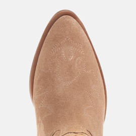 Marco Shoes Cómodas botas cowboy fabricadas en ante natural beige 6