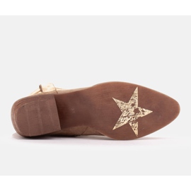 Marco Shoes Cómodas botas cowboy fabricadas en ante natural beige 7