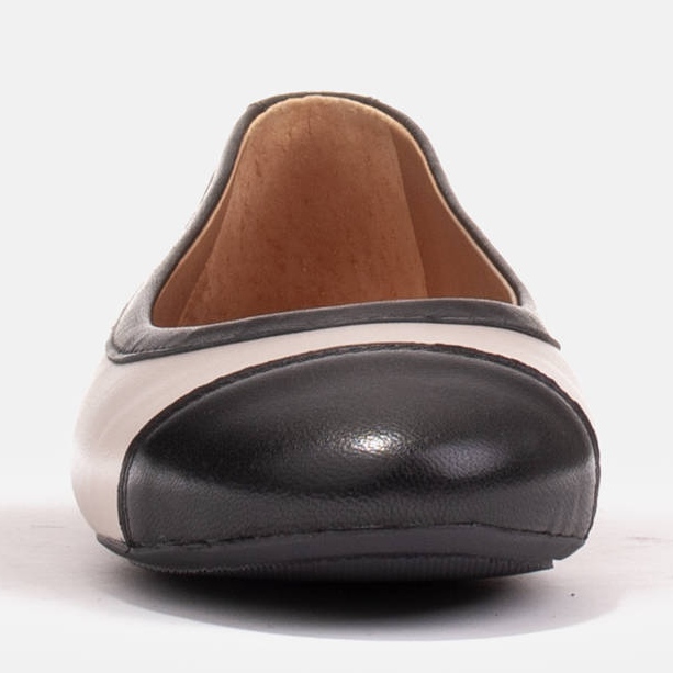 Marco Shoes Cómodas bailarinas con ribete beige negro 1