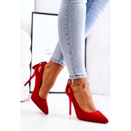 PS1 Stilettos De Mujer Ante Con Spitz Red Leven rojo 3