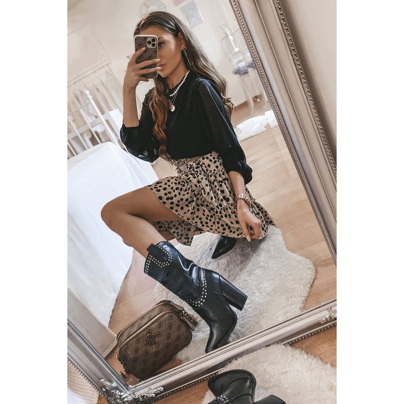 BM Botas cowboy negras con parte superior Bora decorada negro 1