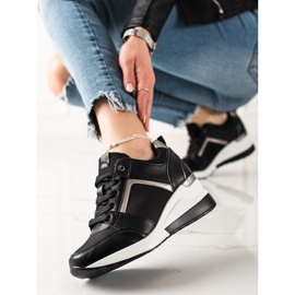 TRENDI Zapatillas negras con estilo negro 4