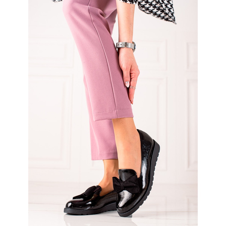 La.Fi Zapatos lacados con lazo negro 2