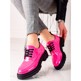 La.Fi Zapatos con cordones con estilo rosa 2