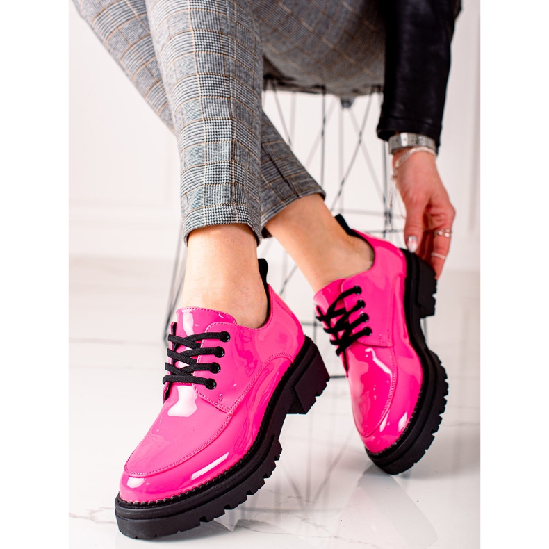 La.Fi Zapatos con cordones con estilo rosa 2
