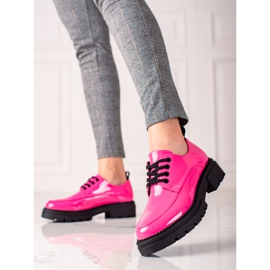 La.Fi Zapatos con cordones con estilo rosa 1