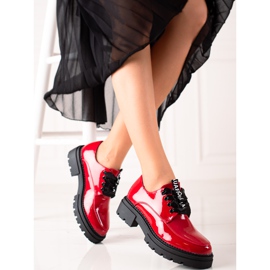 La.Fi Zapatos de moda con cordones rojo 5