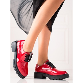 La.Fi Zapatos de moda con cordones rojo 1