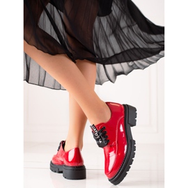 La.Fi Zapatos de moda con cordones rojo 2