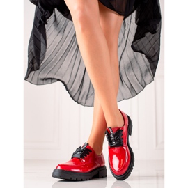 La.Fi Zapatos de moda con cordones rojo 4