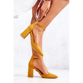 PS1 De Mujer Zapatos De Salón Con Tacón Ante Amarillo Harye 4