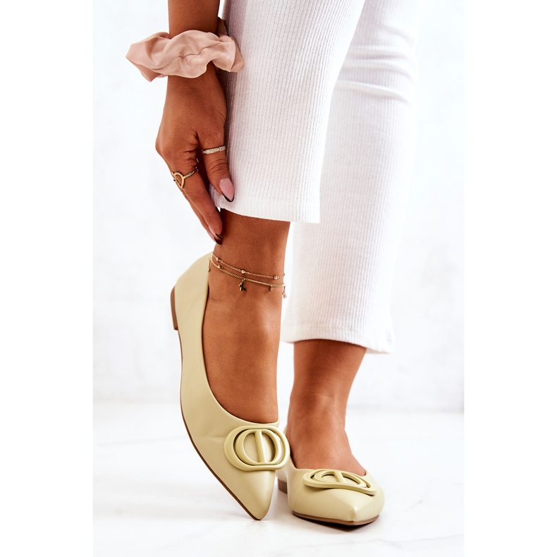 PS1 Bailarinas De Cuero En Spitz Verde Brillante De Rachelle amarillo 2