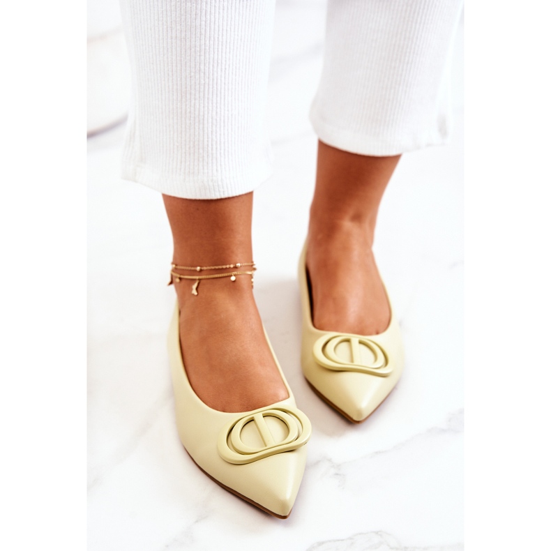 PS1 Bailarinas De Cuero En Spitz Verde Brillante De Rachelle amarillo 1