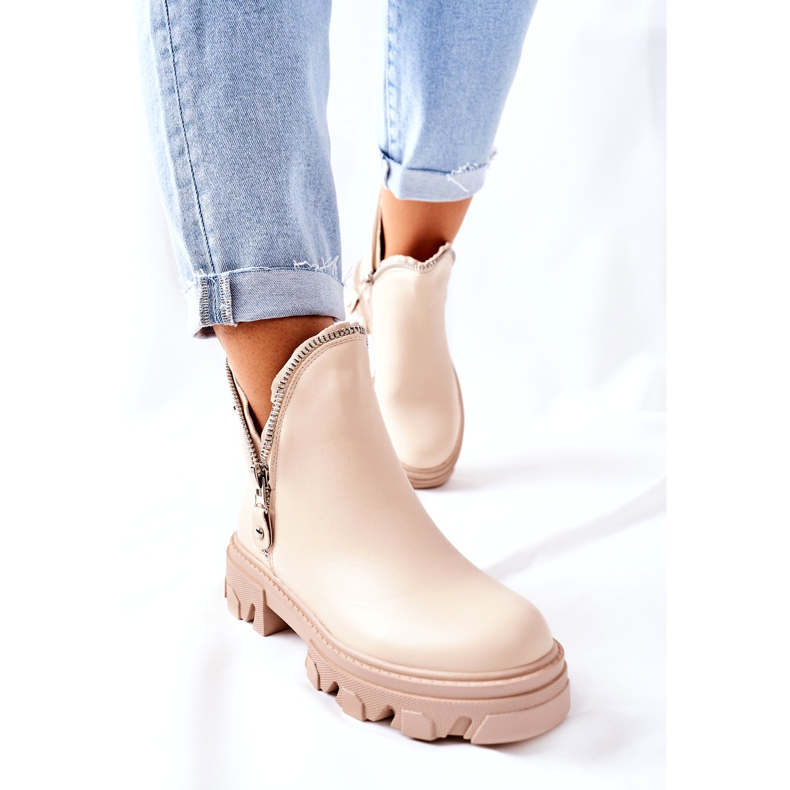 FI1 Botines de Mujer con Recortes Beige Rhythm 2