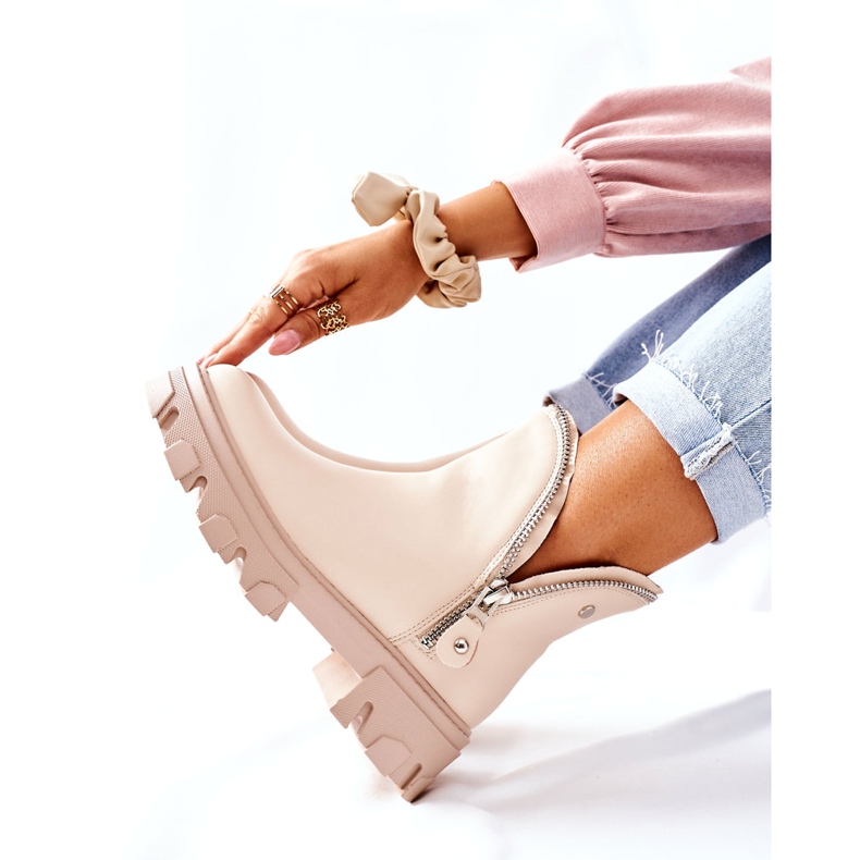 FI1 Botines de Mujer con Recortes Beige Rhythm 3