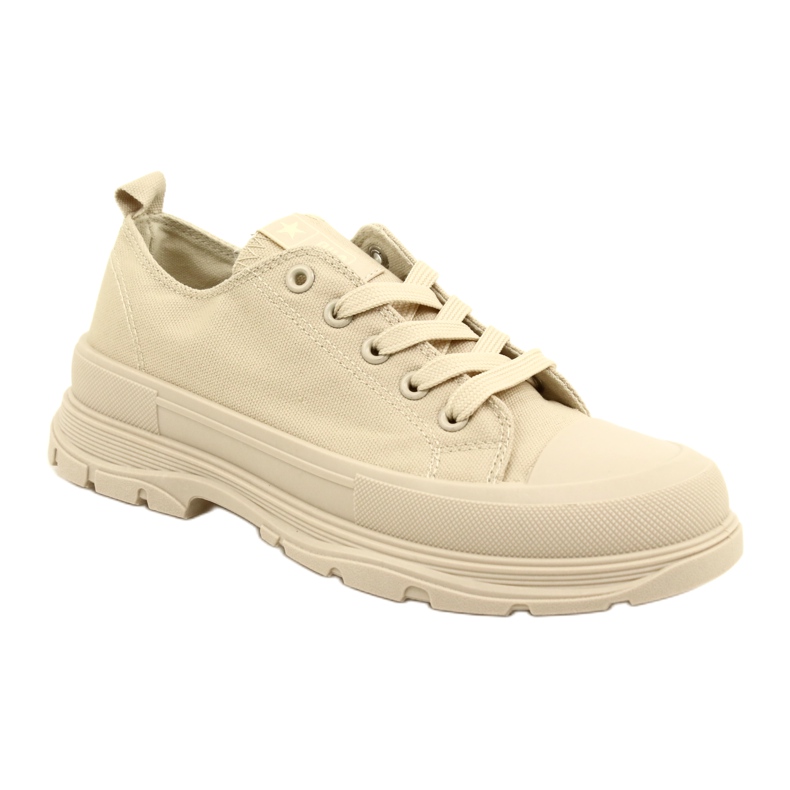 News Zapatillas de deporte para mujeres en la plataforma 21sp02-1400 beige 1