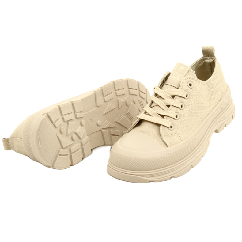 News Zapatillas de deporte para mujeres en la plataforma 21sp02-1400 beige 4