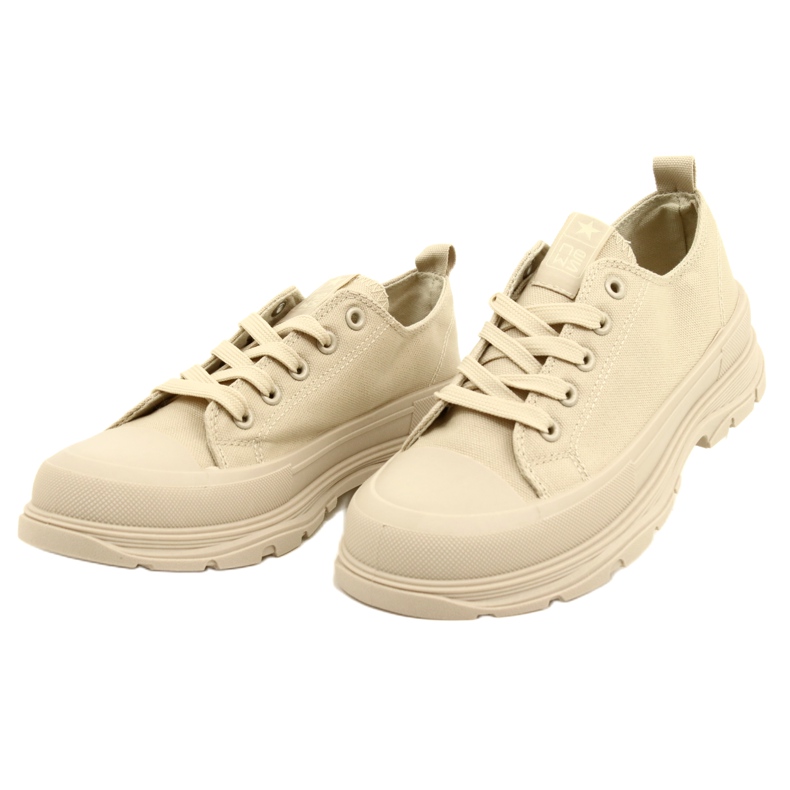News Zapatillas de deporte para mujeres en la plataforma 21sp02-1400 beige 3
