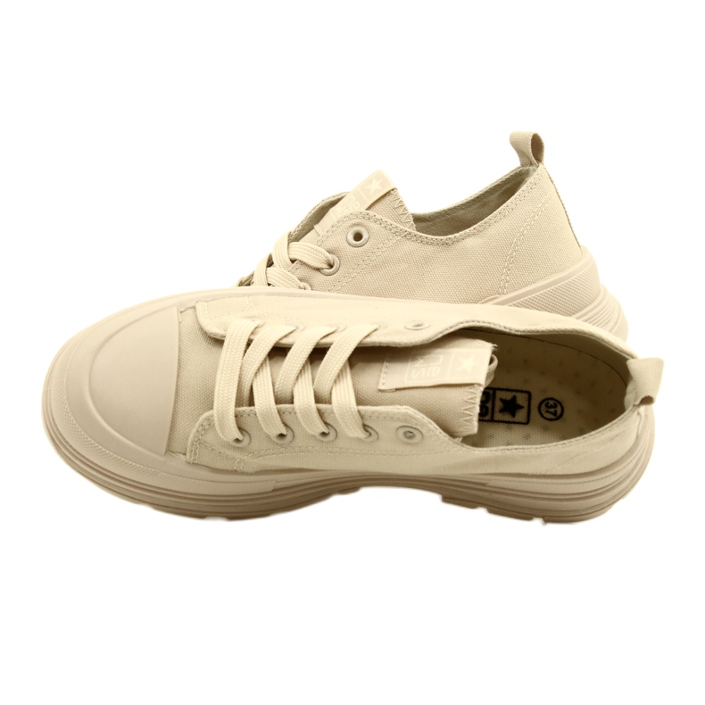 News Zapatillas de deporte para mujeres en la plataforma 21sp02-1400 beige 5