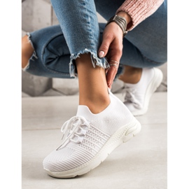 TRENDI Calzado deportivo sin cordones blanco 3