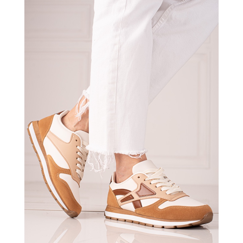 TRENDI Calzado deportivo casual beige marrón 1