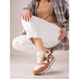 TRENDI Calzado deportivo casual beige marrón 4