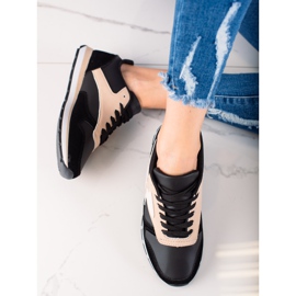 TRENDI Calzado deportivo casual beige negro 1