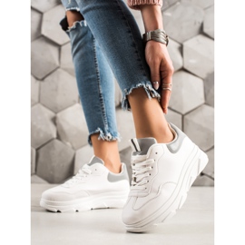 TRENDI Zapatillas blancas blanco plata 2