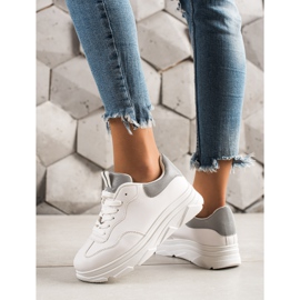TRENDI Zapatillas blancas blanco plata 4