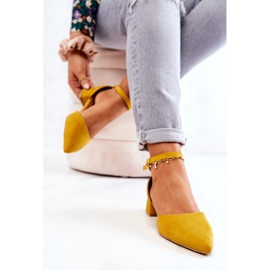 WS1 Zapatos De Tacón De Ante En Calliope Amarillo Spitz 6