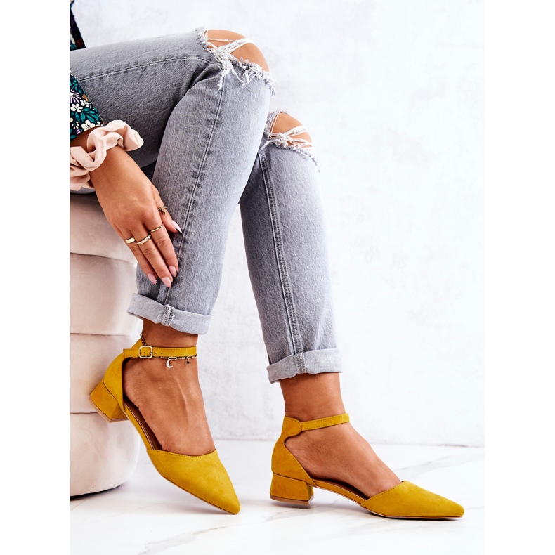 WS1 Zapatos De Tacón De Ante En Calliope Amarillo Spitz 2 WS1 Zapatos De Tacón De Ante En Calliope Amarillo Spitz 2