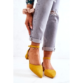 WS1 Zapatos De Tacón De Ante En Calliope Amarillo Spitz 4