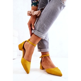 WS1 Zapatos De Tacón De Ante En Calliope Amarillo Spitz 5