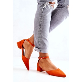 WS1 Zapatos De Tacón De Ante En Calliope Naranja Spitz 3