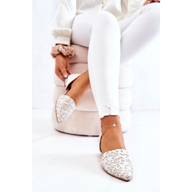 Bailarinas Elegantes de Piel Laura Messi 1110 Beige blanco 5