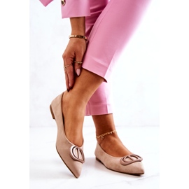 PS1 Bailarinas De Ante Spitz Beige Neriso 2