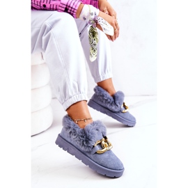 PS1 Pantuflas de cadena dorada para mujer Ardrums azules 1