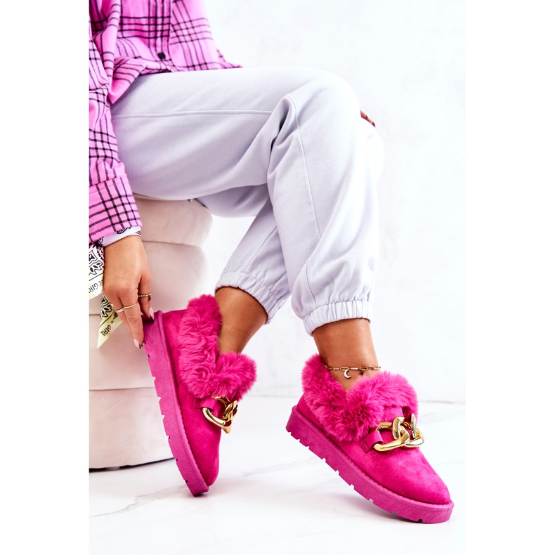 PS1 Pantuflas Mujer Cadena Dorada Ardrums Fucsia rosado 1