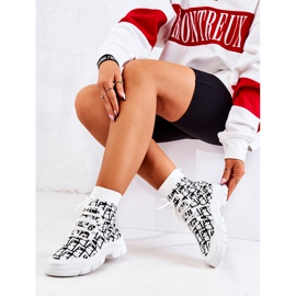 FM1 Zapatillas deportivas calcetines Kandice blanco y negro 4