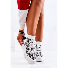 FM1 Zapatillas deportivas calcetines Kandice blanco y negro 2