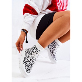 FM1 Zapatillas deportivas calcetines Kandice blanco y negro 3