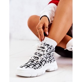 FM1 Zapatillas deportivas calcetines Kandice blanco y negro 6