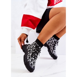 FM1 Zapatos de calcetines deportivos Kandice en blanco y negro 2