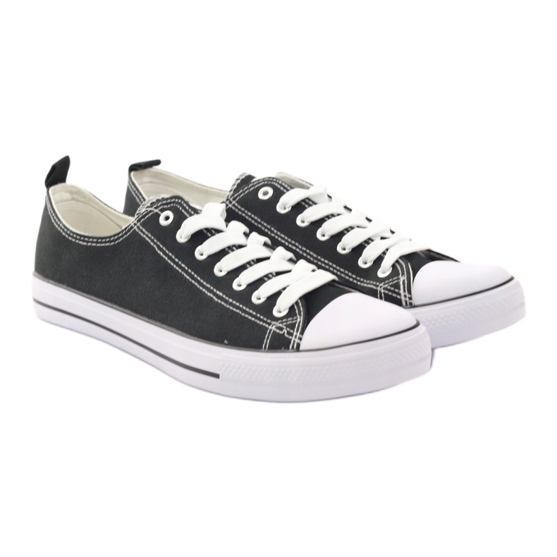 Zapatillas negras American Club LH03 blanco negro 4