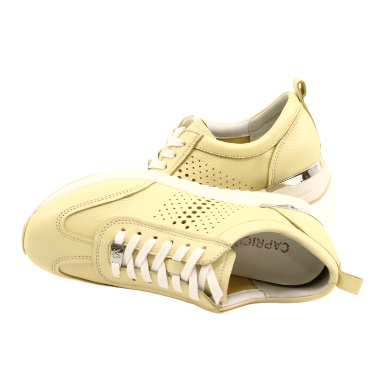 Zapatos Mujer Caprice de Piel Calada 23500-28 655 amarillo 5