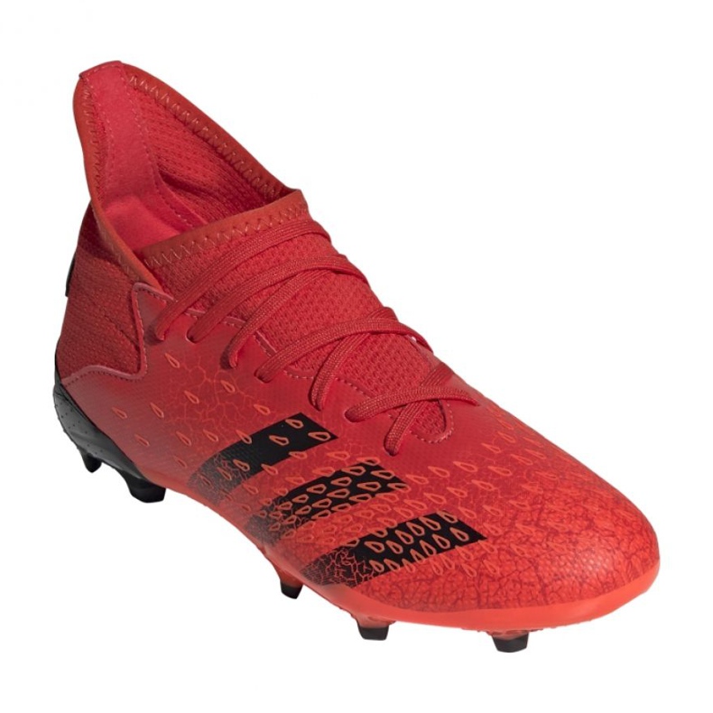 Botas de fútbol adidas Predator Freak.3 Fg Jr FY6282 naranjas y tintos 4