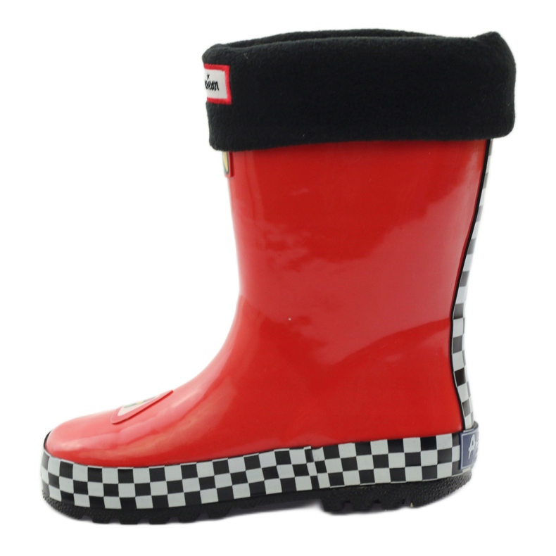American Club Botas de agua aisladas con un calcetín Red Car blanco negro rojo gris 1